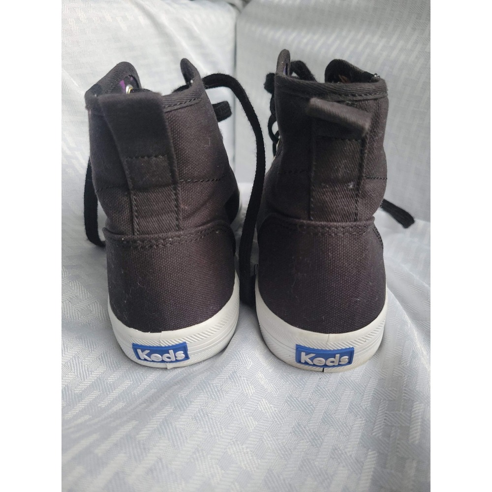 Keds Kickstart Hi Black Canvas Floral Lining High Top Sneakers Womens 8.5 - Picture 3 of 5